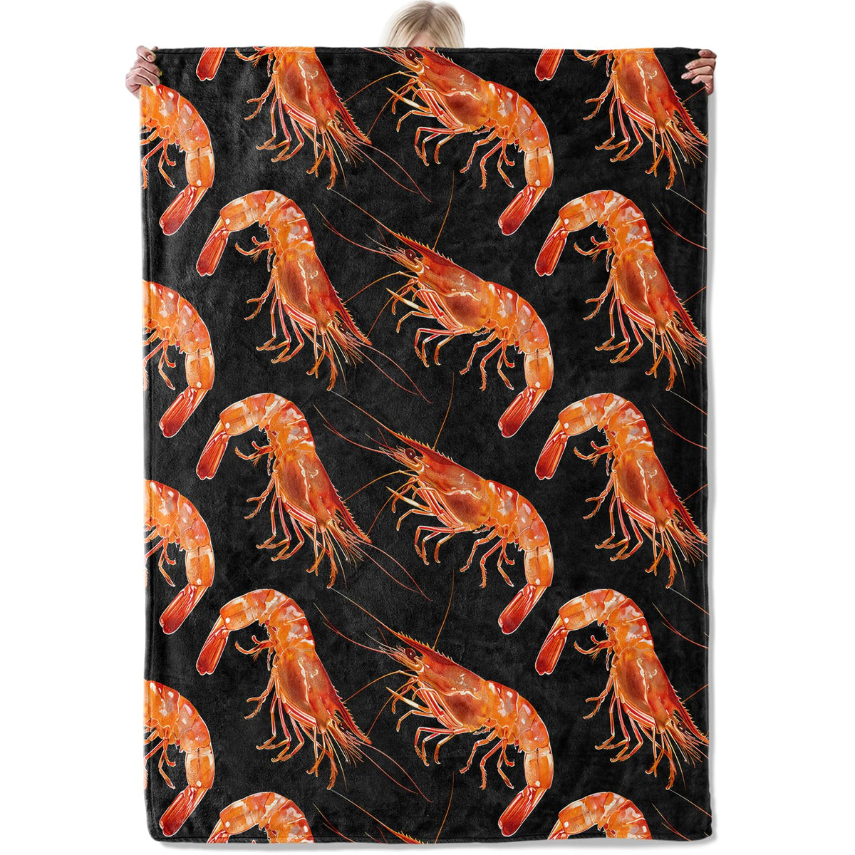 Aonimonis Shrimp Throw Blanket Gifts for Women, Soft Fuzzy Warm Cozy Flannel Blankets for Bedroom, Travel, Couch, Home Decor 50x60 in