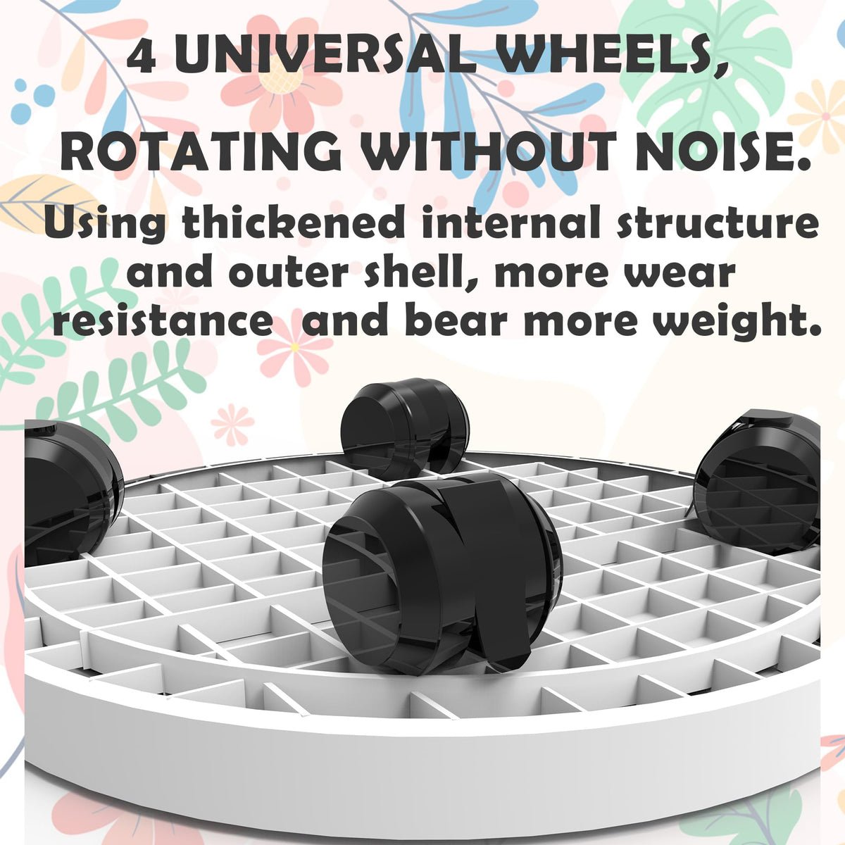 WanderingDonkey 14 Inch Wheeled Potted Flower Mover Dolly with Casters, Round Coaster for Indoor Outdoor,Planter Saucer Tray, Heavy Duty Plant Caddie with Wheels,Rolling Plant Stand Pot Trolley