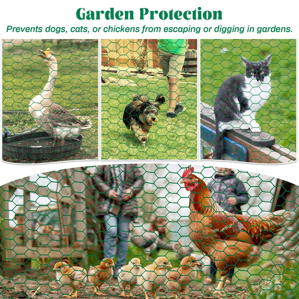 15.7 x 120 Inch Plant Protectors from Animals 0.8mm Free-Cut Metal Mesh Plant Cages for Outdoor Plants Chicken Wire Cloche, Wire Plant Protector for Garden Wire Mesh with Gloves, Wire Ties, Plier