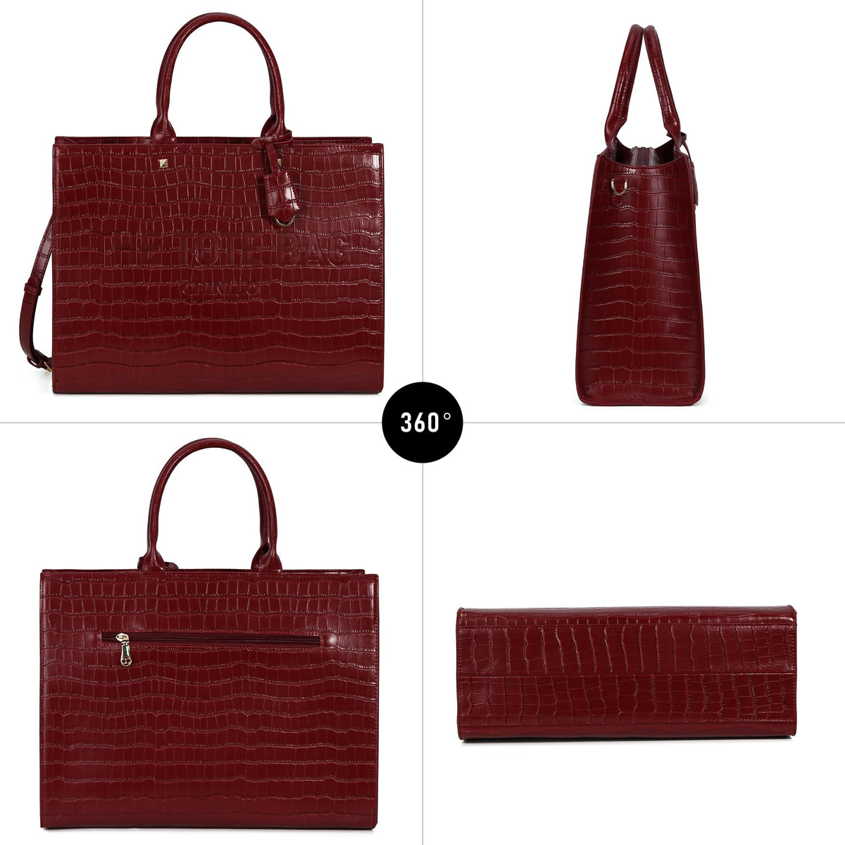 Chinllo Tote Bag for Women Top Handle Satchel Purse and Handbags Compartment with Shoulder Strap (D.Red-Lc)