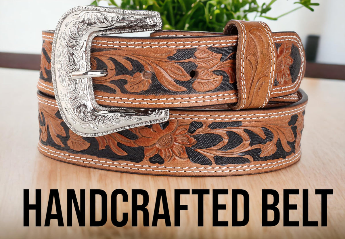 F&L CLASSIC mens Western full grain Leather belt Strap w/Snaps for Interchangeable Buckles, USA,7-941-04-size 36