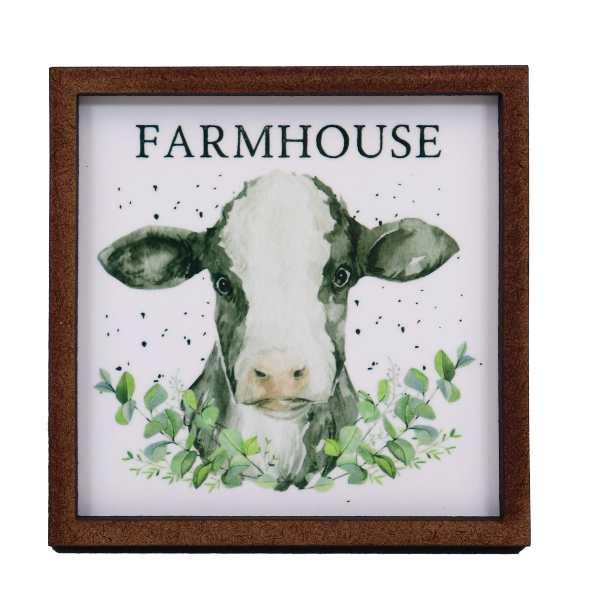 Farmhouse Cow Watercolor Sign - Tier Tray Sign - Wooden Sign - Wood Sign - Shelf Sitter - Home Decor (4" x 4")