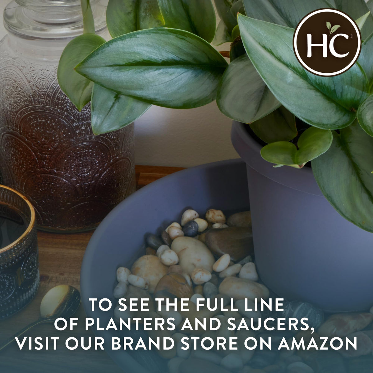 The HC Companies 11.5 Inch Classic Round Planter Pots with Drainage, Rolled Rim Plastic Planters for Indoor & Outdoor Plants, 2-Pack Decorative Flower Pots for Garden, Office & Home Decor, Clay