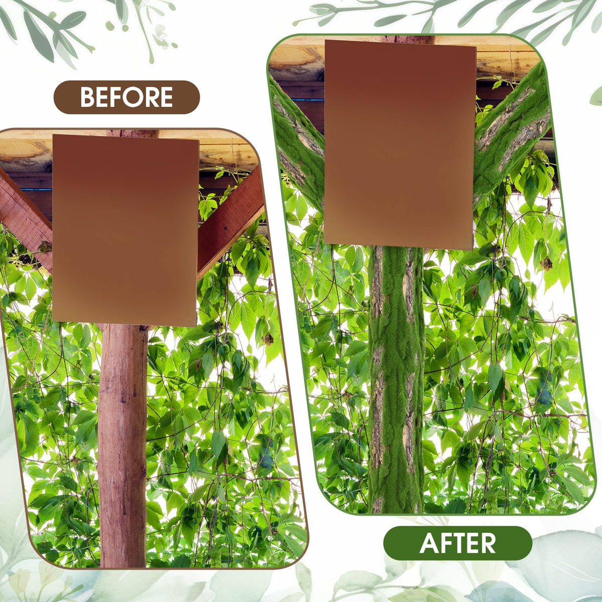 Suncalla Artificial Moss Bark 11.8 x 11.8 inches Tree Plants Bark DIY for Tree Collar Sewer Decoration Water Pipe Pillar Cover Indoor Wall Garden Decor