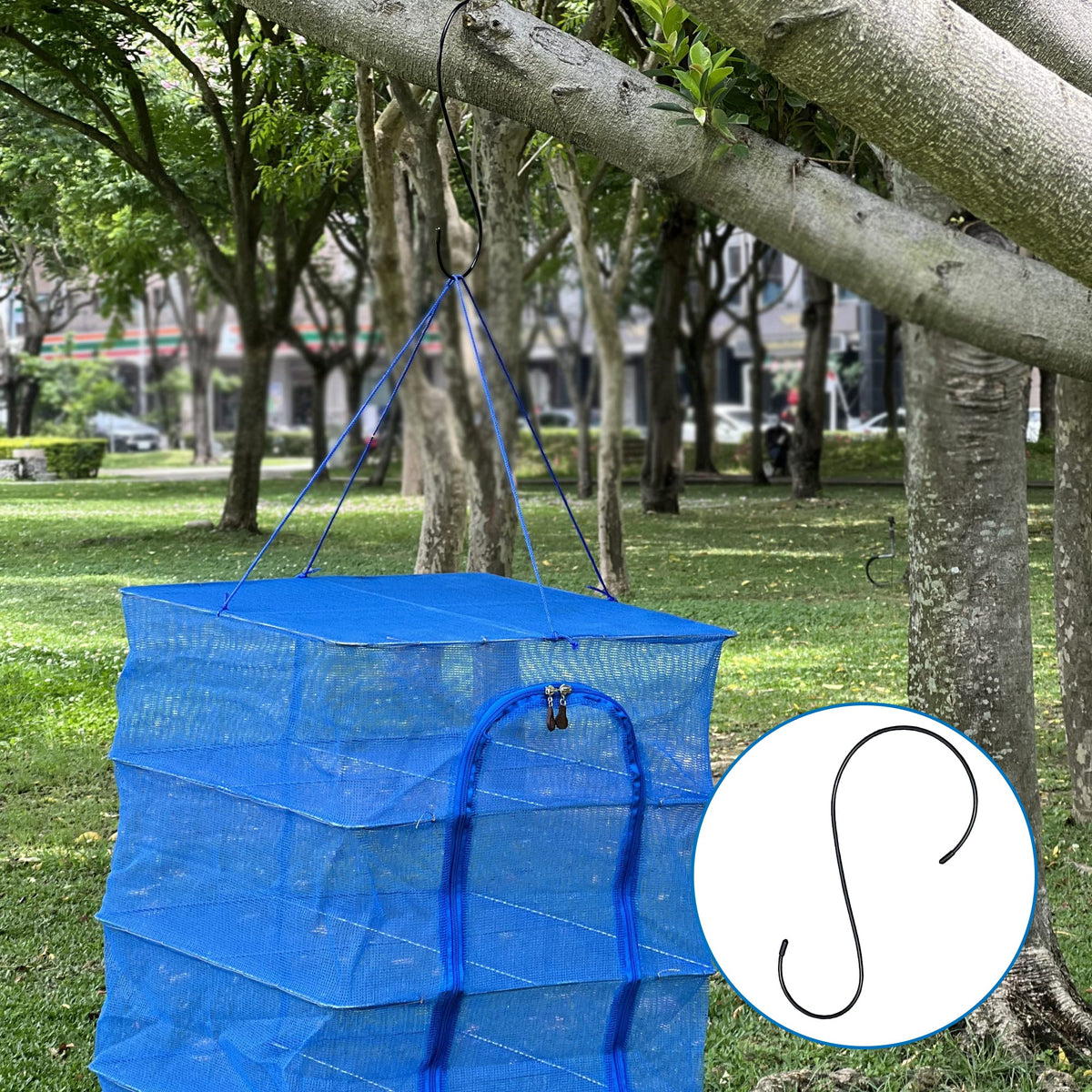 s Hooks for Hanging Plants - Heavy Duty Tree Branch Black Extension Bird Feeder Planters Suet Baskets Lanterns Wind Chimes Kitchen Office Garden Camping Outdoor Pot Pan Cups Bags Jeans Indoor 12in