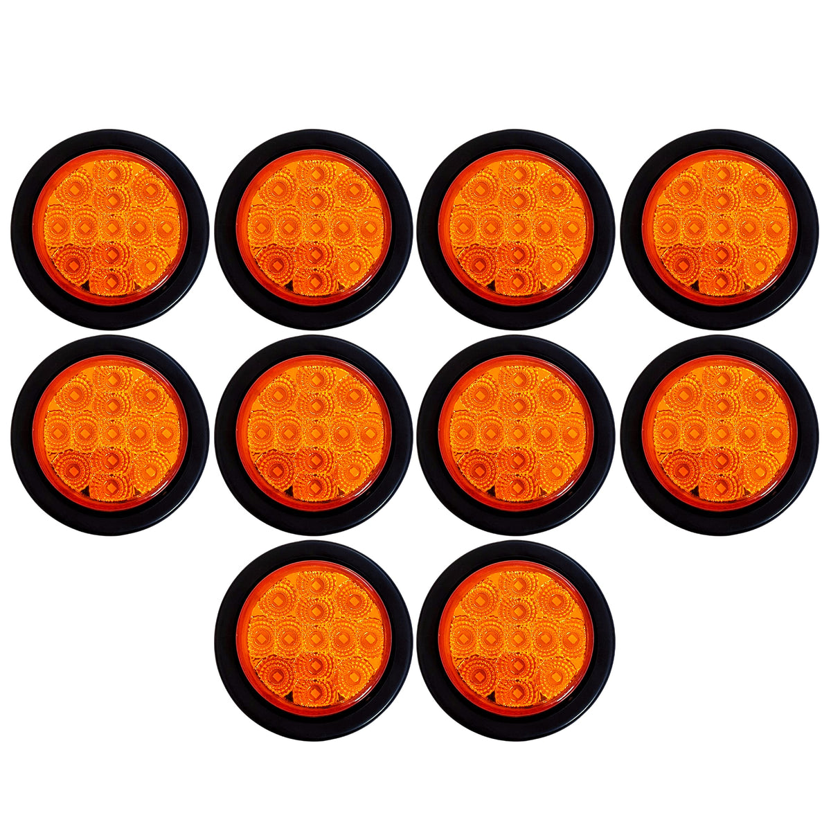 All Star Truck Parts 10x Amber LED Clearance Side Marker Lights Kit, 2.5in Round, Model ASA2513A10, Waterproof, 12V Sealed