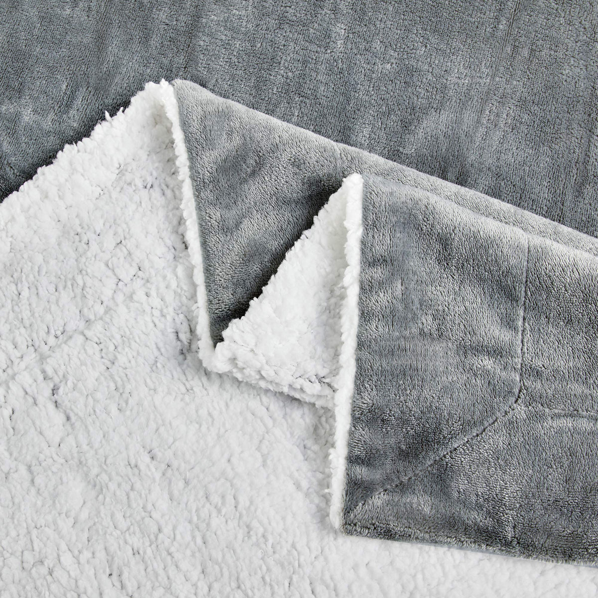 Softan Sherpa Throw Blanket Super Soft Non Shedding Reversible Ultra Luxurious Plush Blanket (50 X 60 inches, Grey)