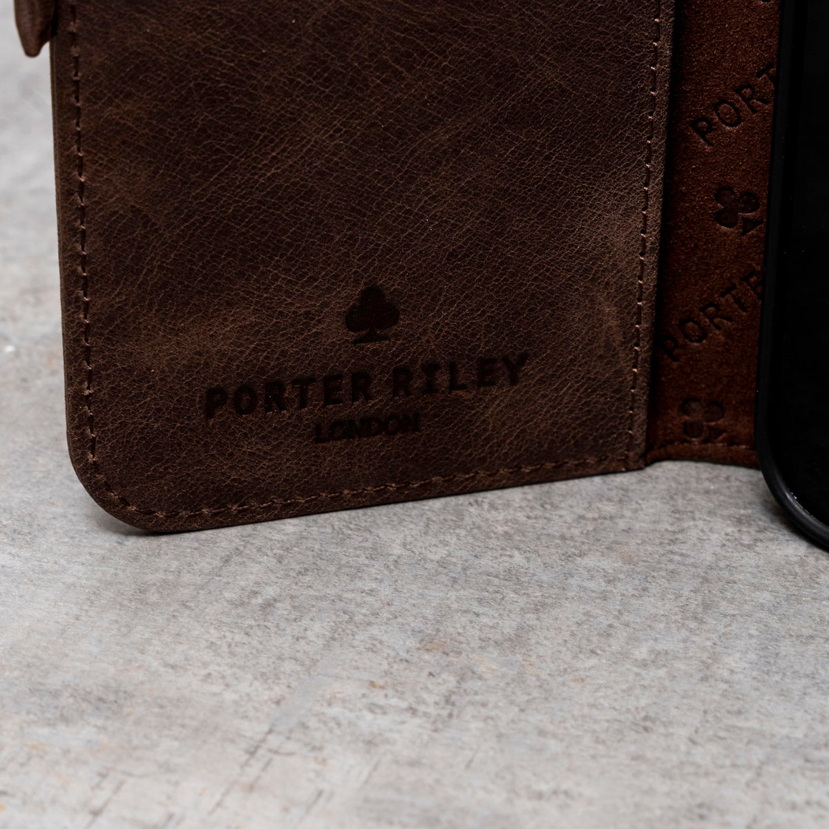 Porter Riley - Leather Case Compatible with Samsung Galaxy S26 Ultra. Premium Genuine Leather Stand Case/Wallet/Cover (Chocolate Brown)