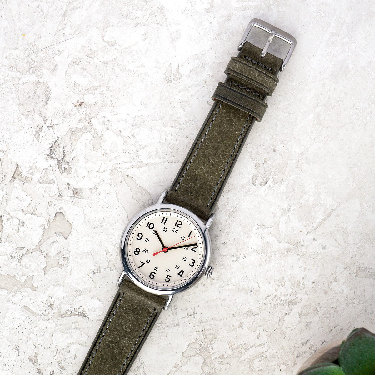 Benchmark Basics Quick Release Leather Watch Band - Premium Italian Full Grain Leather Watch Straps for Men and Women (20mm, Grey)