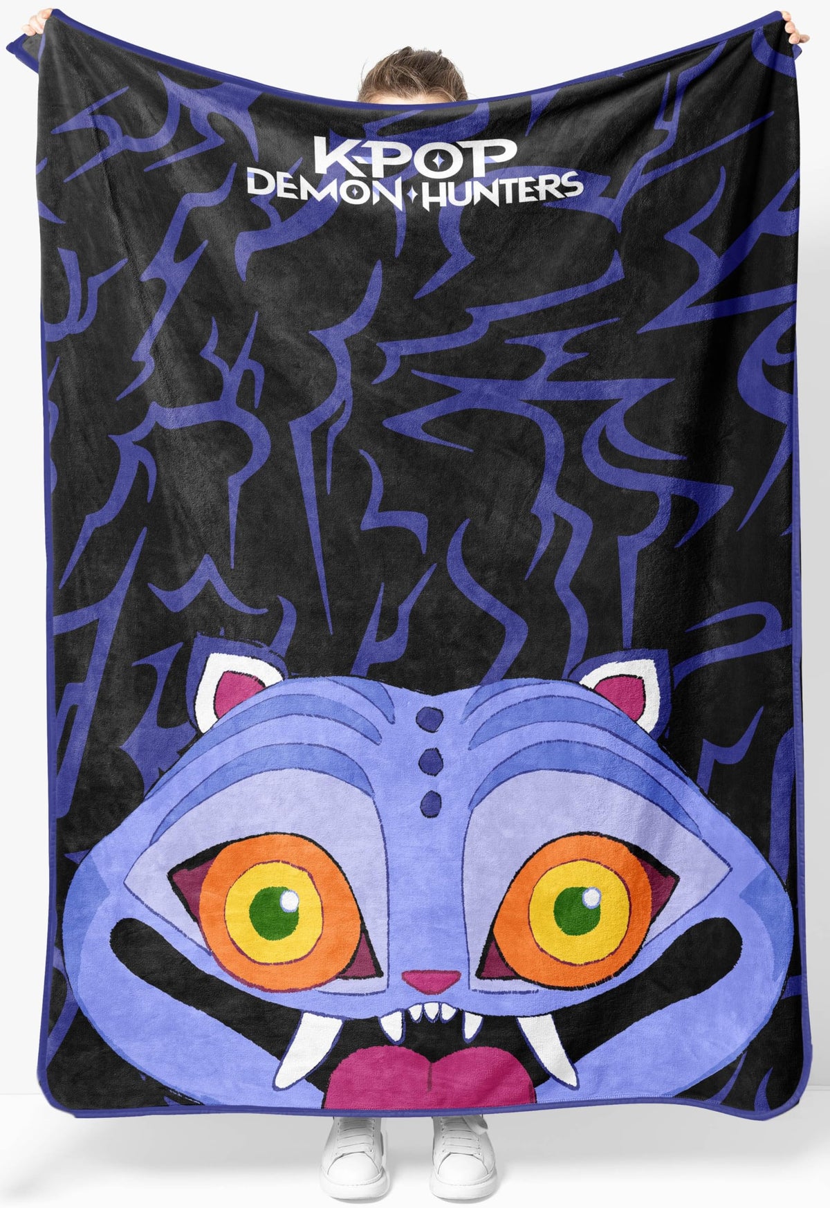 Jay Franco Kids Plush Throw Blanket – Ultra Soft Cozy Plush Fleece for Bed, Couch, Sofa, Home Décor, Official Licensed Derpy, Black - Kpop Demon Hunters, 46x60 - Throw Blanket