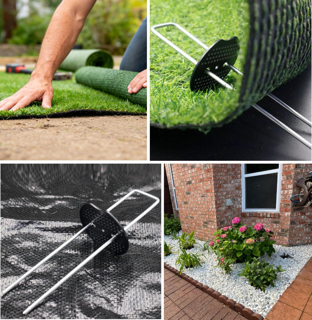 4 Inch 50 PCS Galvanized Landscape Staples with 50 PCS Gasket, Landscape Fabric Pins Stakes Lawn Ground Cover Graden Staples Spikes Weed Barrier Stakes