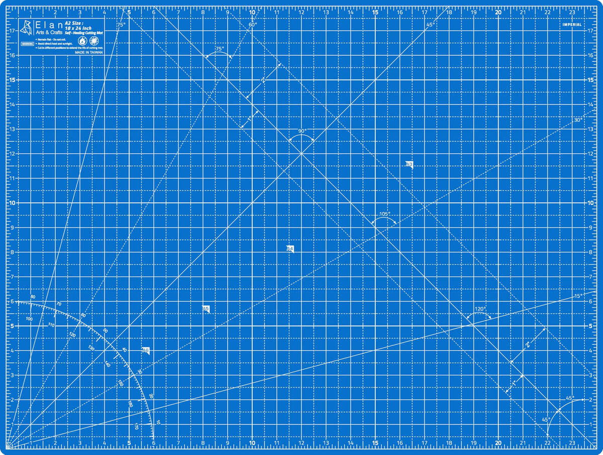 Elan Cutting Mat A2 Blue, Self Healing Cutting Mat 18x24 Inch, 5-Ply Craft Board Blue, Hobby Board for Crafts 18x24 Inch