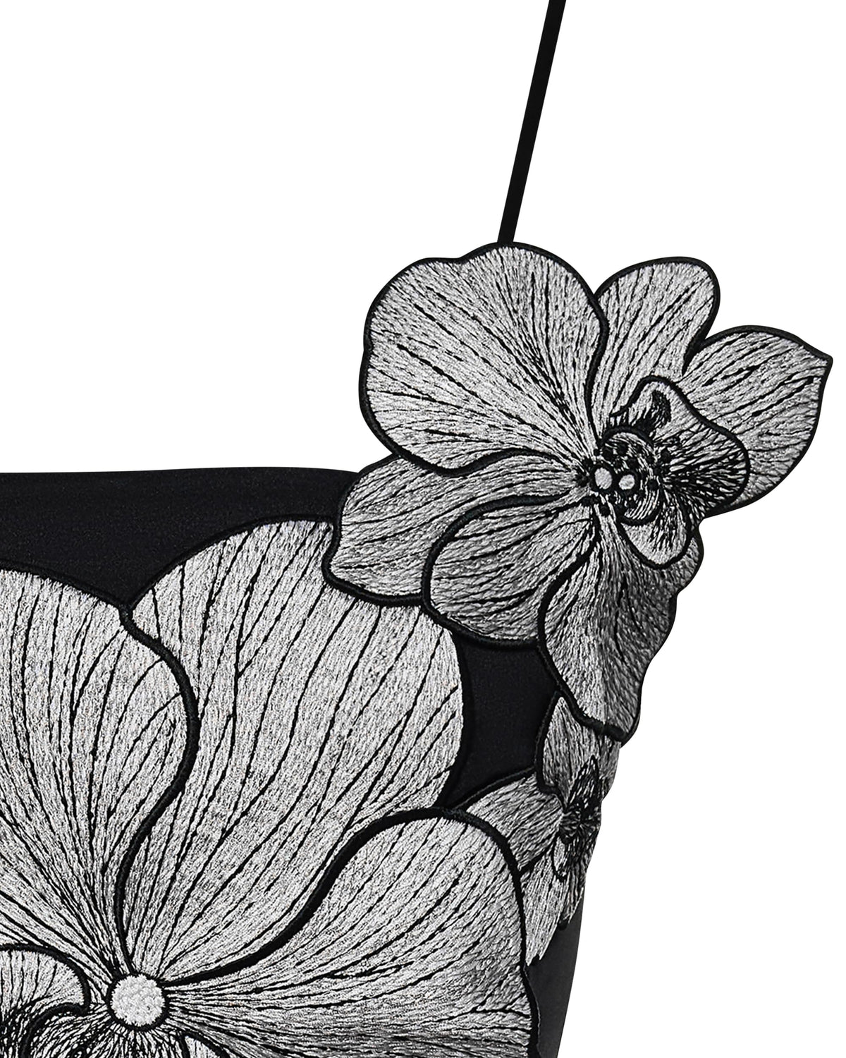 JW PEI Women's Orchid Appliqué Mini Dress - Black/Silver