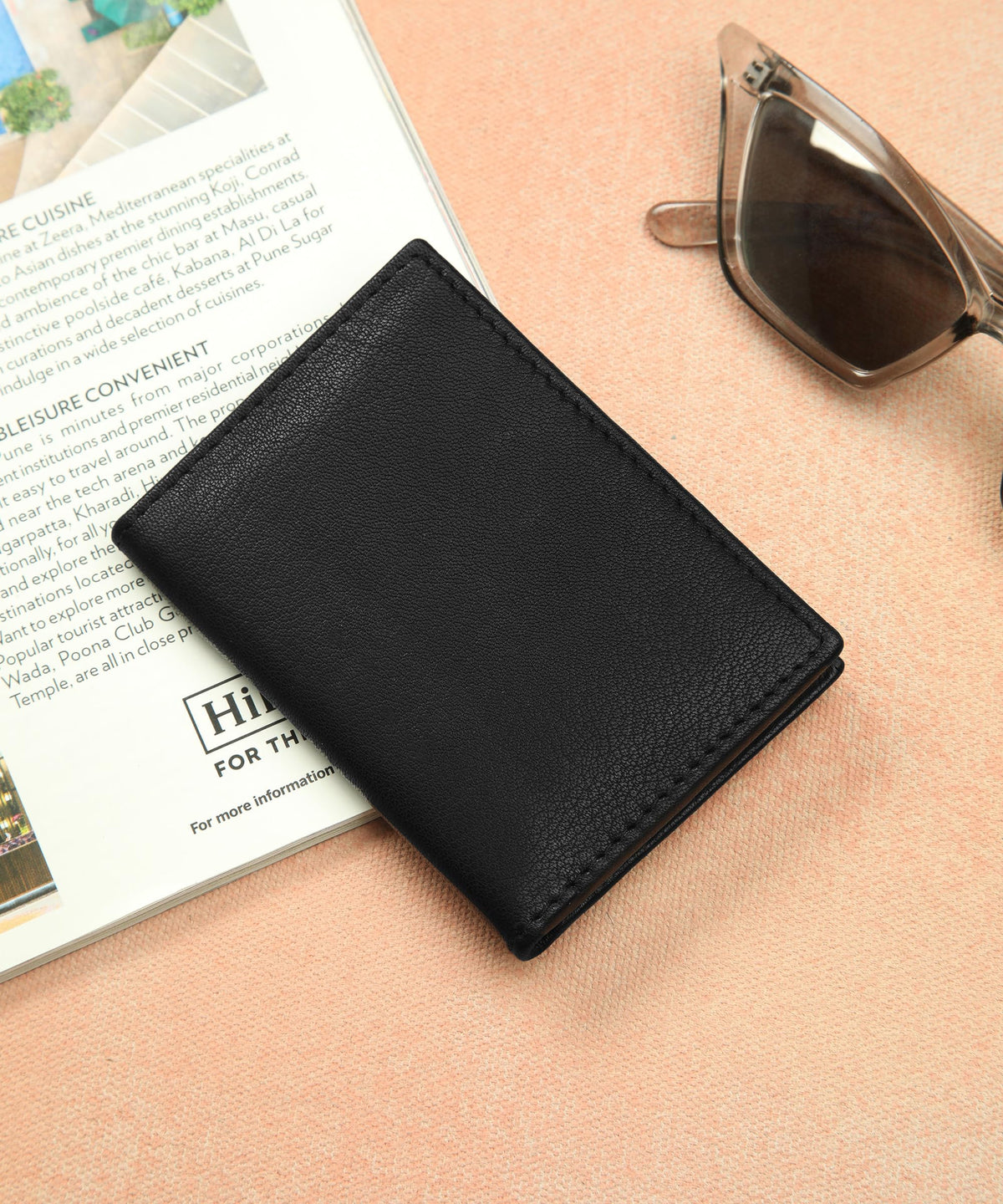 Leatherboss Genuine Leather Small Slim Bifold Wallet | Credit, Debit, ID Card Holder | Compact & Stylish with Clear ID Windows | Gift for Men, Black