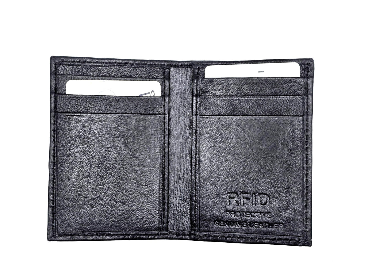 BLB Technologies LLC Slim Front Pocket Wallet for Men – Genuine Leather Minimalist Wallet, RFID Blocking, Holds Cards & Cash, Compact Everyday Carry