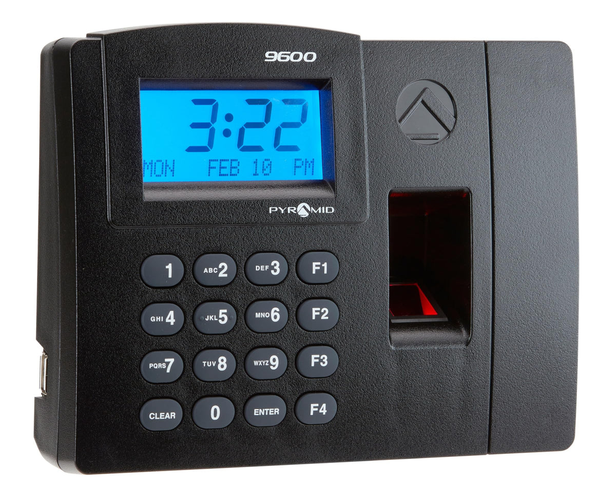 Pyramid Time Systems - Pyramid TimeTrax Elite [TTELITEEK] Automated Biometric Fingerprint Time Clock for small Business, Employee In/Out Time Tracker with Software Download, Windows Compatible - Black