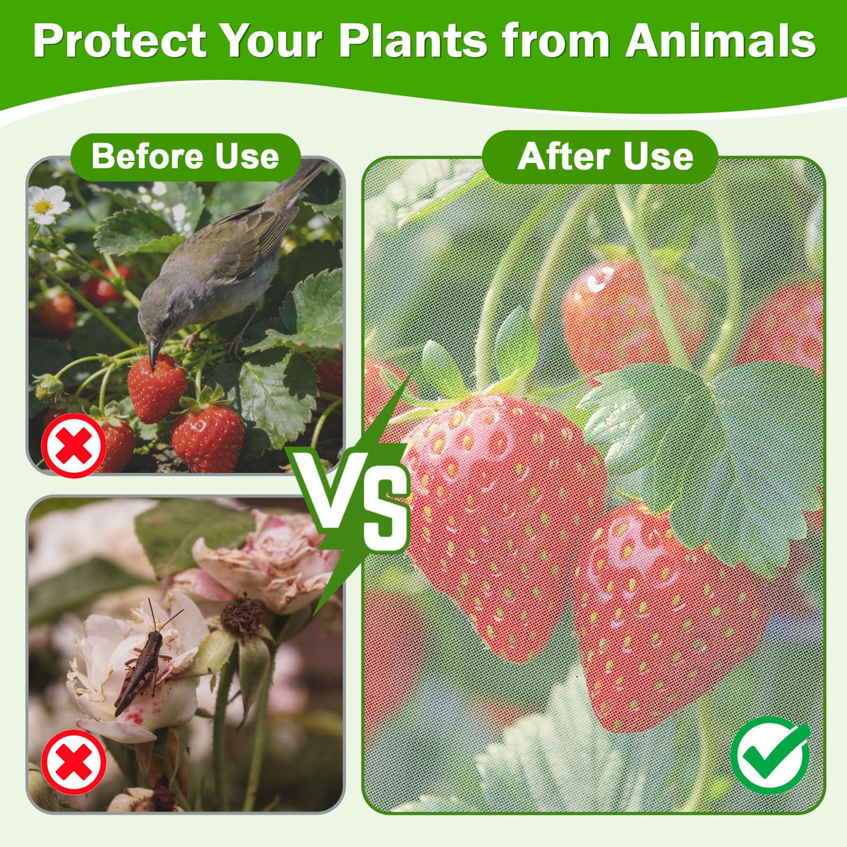 2 Pack Garden Vertical Planter Pot Insect Bird Netting,39.4" x 20" Stackable 5 Tier Strawberry Planter Pot Garden Mesh Plant Cover with Zipper for Outdoor Strawberry Herb Flower Protection