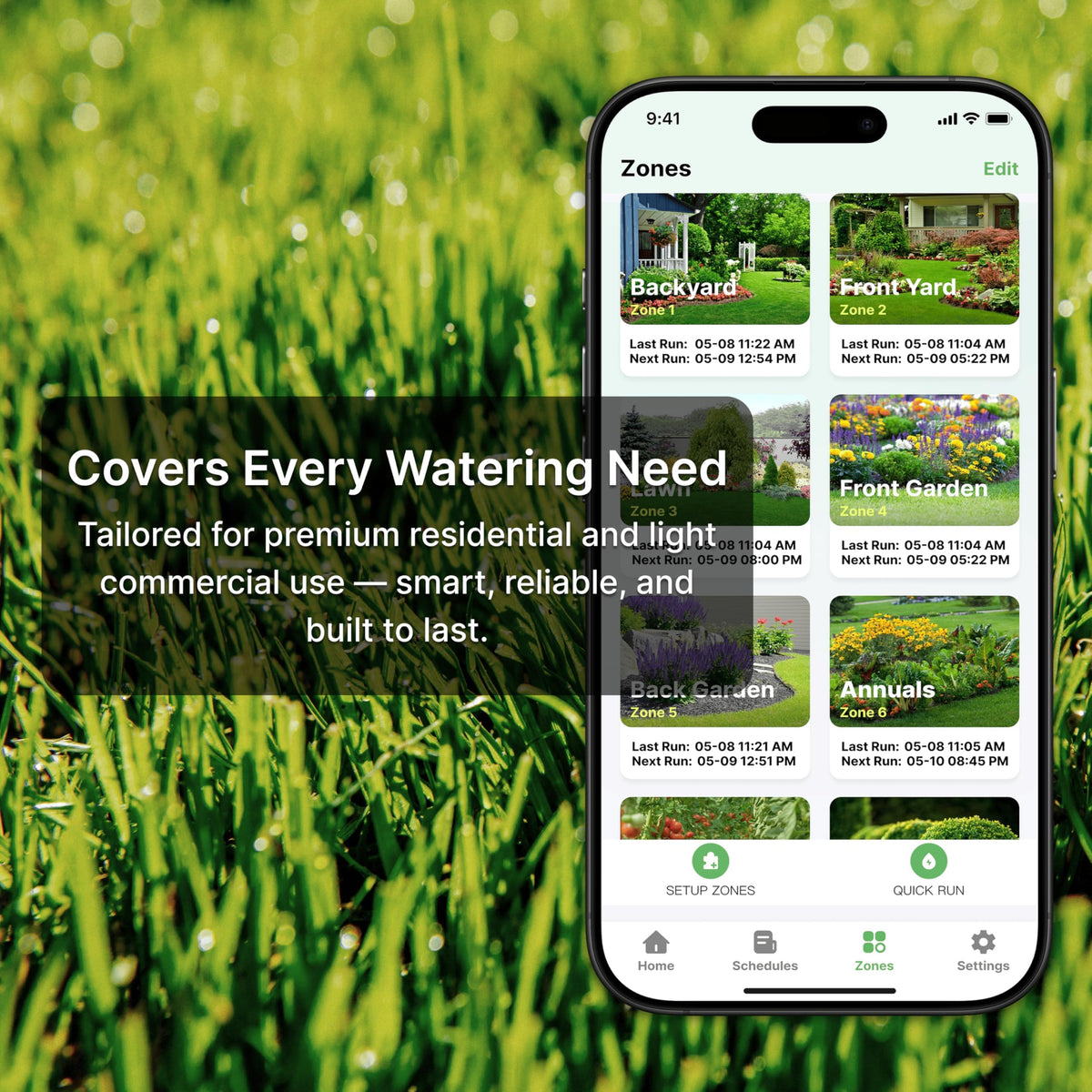 Indoor/Outdoor Smart Sprinkler Controller, ET Automatic Watering Irrigation Controller,2.4GHz WiFi, Ultra Water Saving via Rain/Freeze/Wind/Saturation Skip, App Remote Control & Fault Alerts
