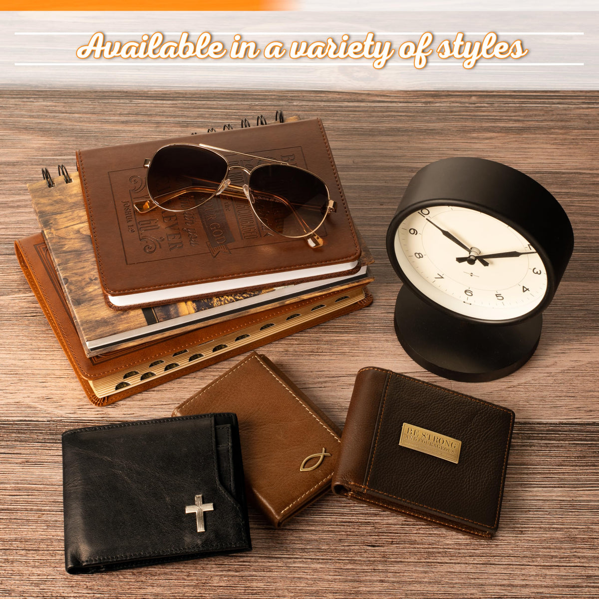 Christian Art Gifts Premium Full Grain Leather RFID Blocking Compact Trifold Wallet for Men, Inspirational Jesus Fish, ID, Credit Card, Cash Storage Accessory, Smooth Brown
