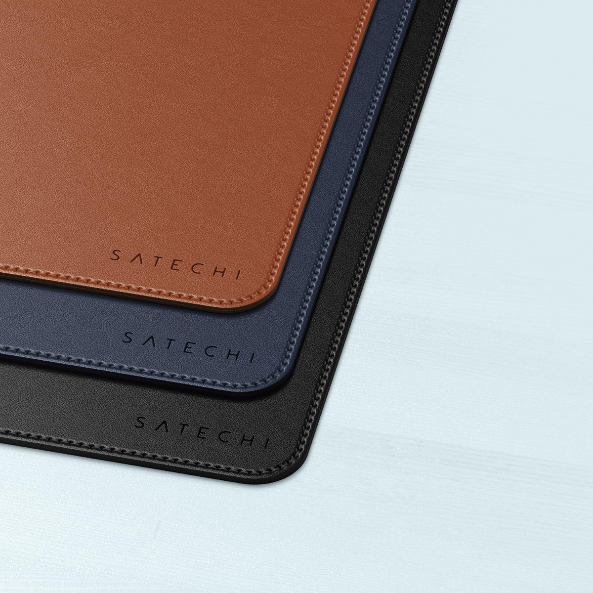 Satechi Vegan Leather Desk Mat, Large Mouse Pad Scratch and Water Resistant, Easy to Clean, Desk Pad for Office and Home, 26.8” x 12.4” x 0.1” - Brown