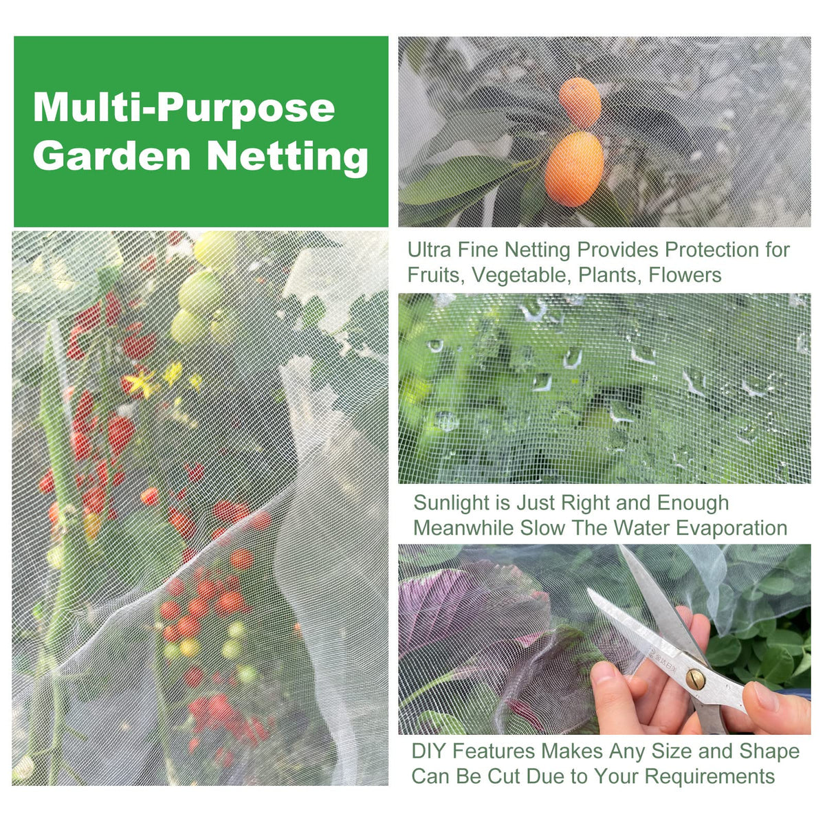 Garden Mesh Netting 10'x33' Plants Covers Ultra Fine Bug Cover Keep Trees Vegetables Fruits from Cicada Mosquito Netting for Patio Crops Flowers Protection Cicada Insect Net (White)