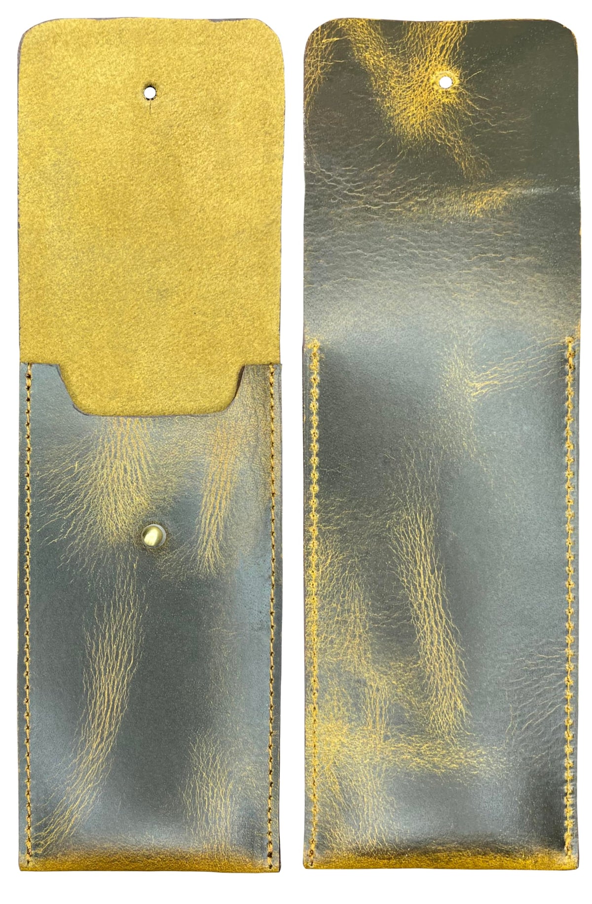 RUSTIC TOWN Leather Pen Case - Handmade Valentines Gift Full-Grain Leather Pen Pencil Holder - Minimalist Pen Protective Sleeve Cover - Elegant & Practical Pencil Pouch for Work & Office