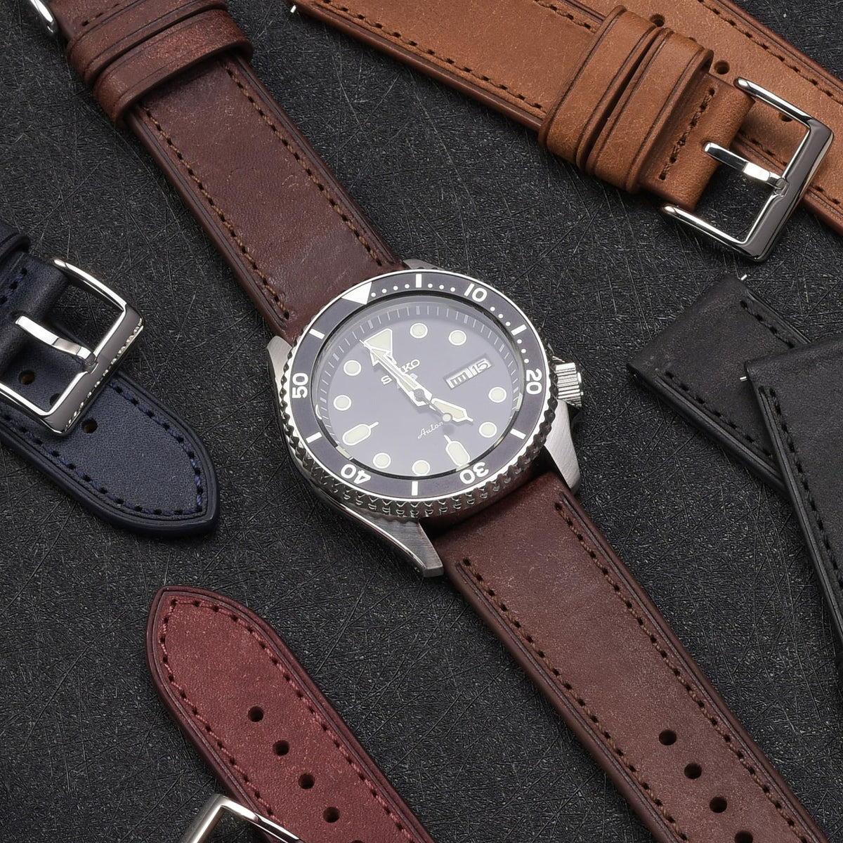 EACHE 20mm Leather Watch Band for Men, Italy Pueblo Top Grain Leather Watch Straps Quick Release Tan