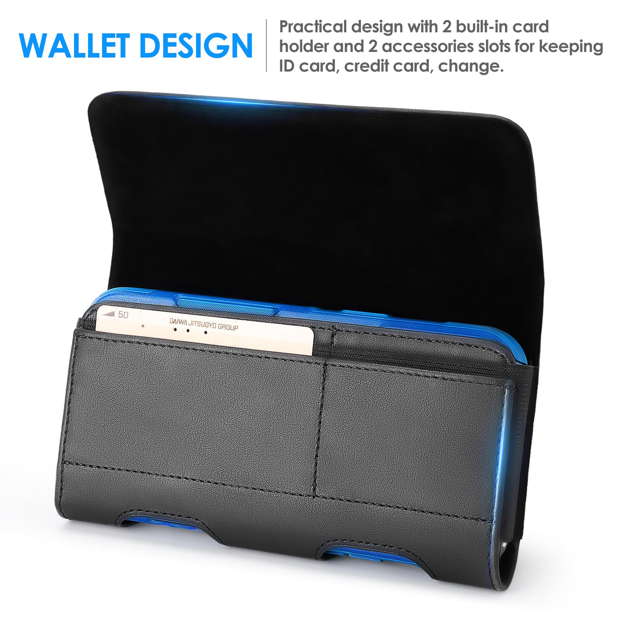 Mopaclle Phone Holster for iPhone 17 Pro Max, 17 Air, iPhone 16 Pro Max,15 Pro Max 15 Plus,14 Pro Max 13 Pro Max, 12 Pro Max,Premium Cell Phone Belt Holder for Men with Belt Clip ID Card Holder Pouch
