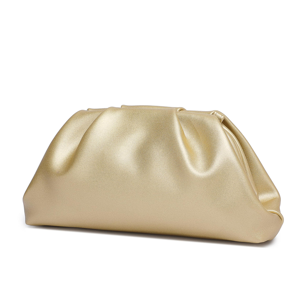 YUWITA Soft PU Leather Clutch Purses for Women Formal Elegant Luxurious Evening Bag (Gold)