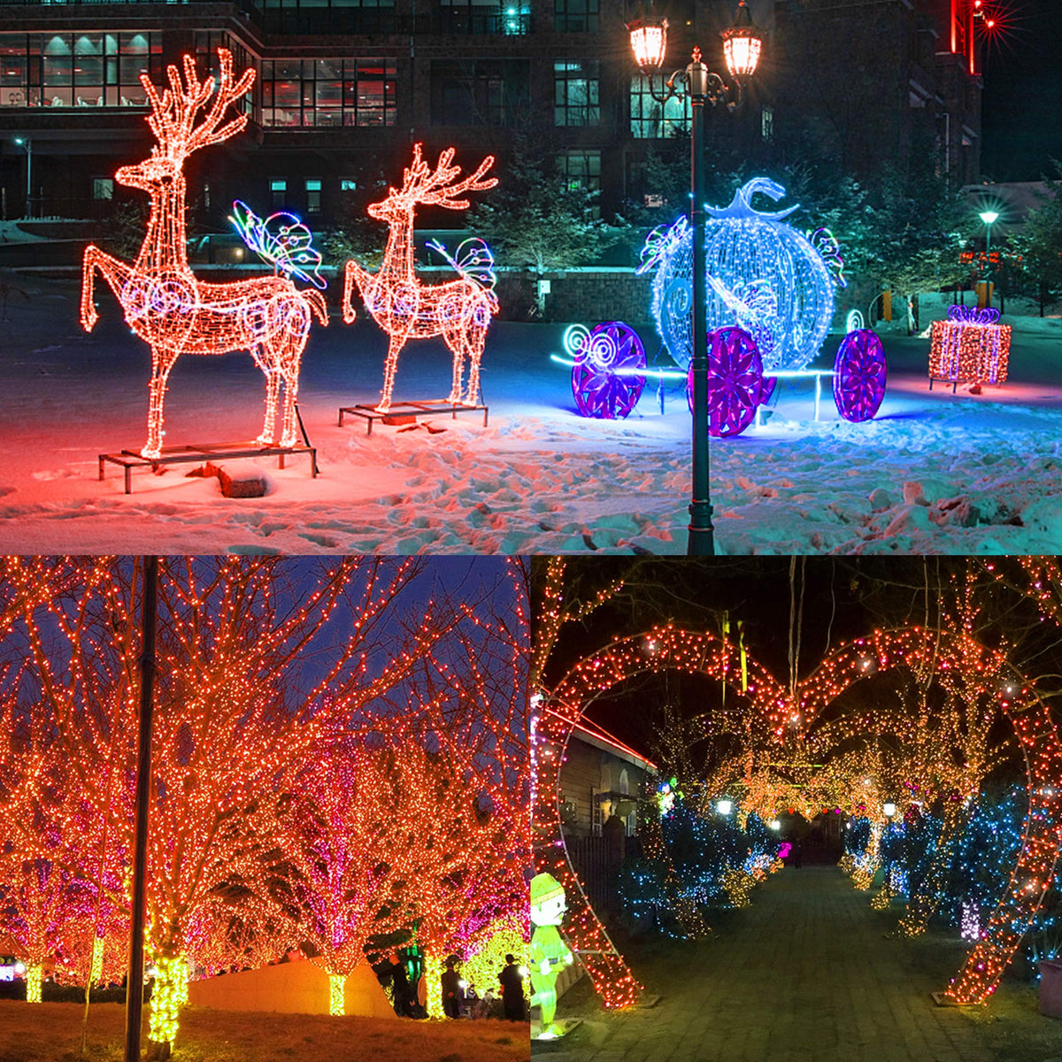 300 LED Halloween Lights, 98.5FT Halloween String Lights with 8 Lighting Modes, Waterproof & Connectable Mini Light, Plug in for Indoor Outdoor Holiday Christmas Party Bedroom Decorations (Orange)