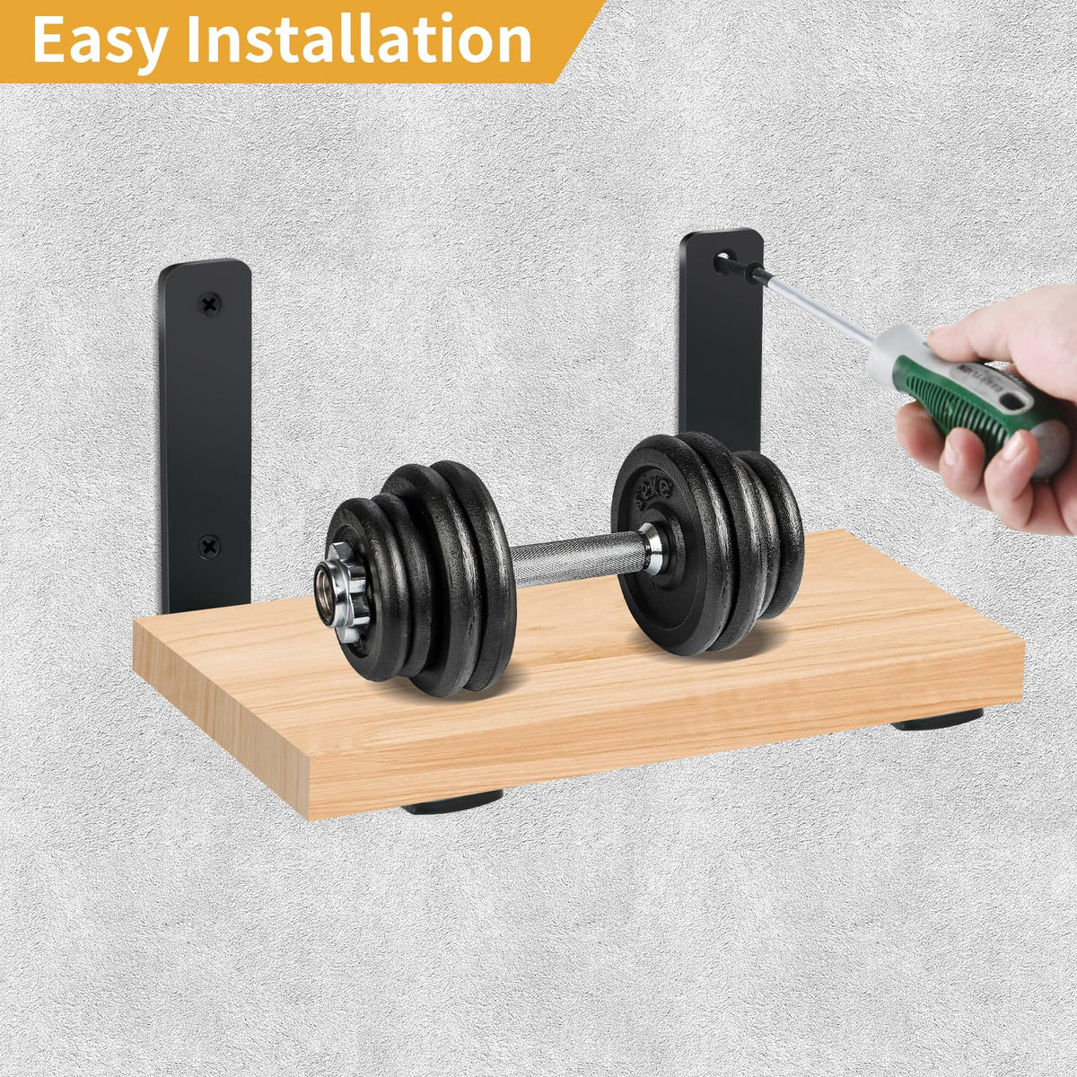 4 Pack - L 6" x H 4" x W1.5, 5mm Thick Black L Shelf Bracket, Iron Shelf Brackets, Metal Shelf Brackets, Floating Shelf, Shelf Supports with Screws
