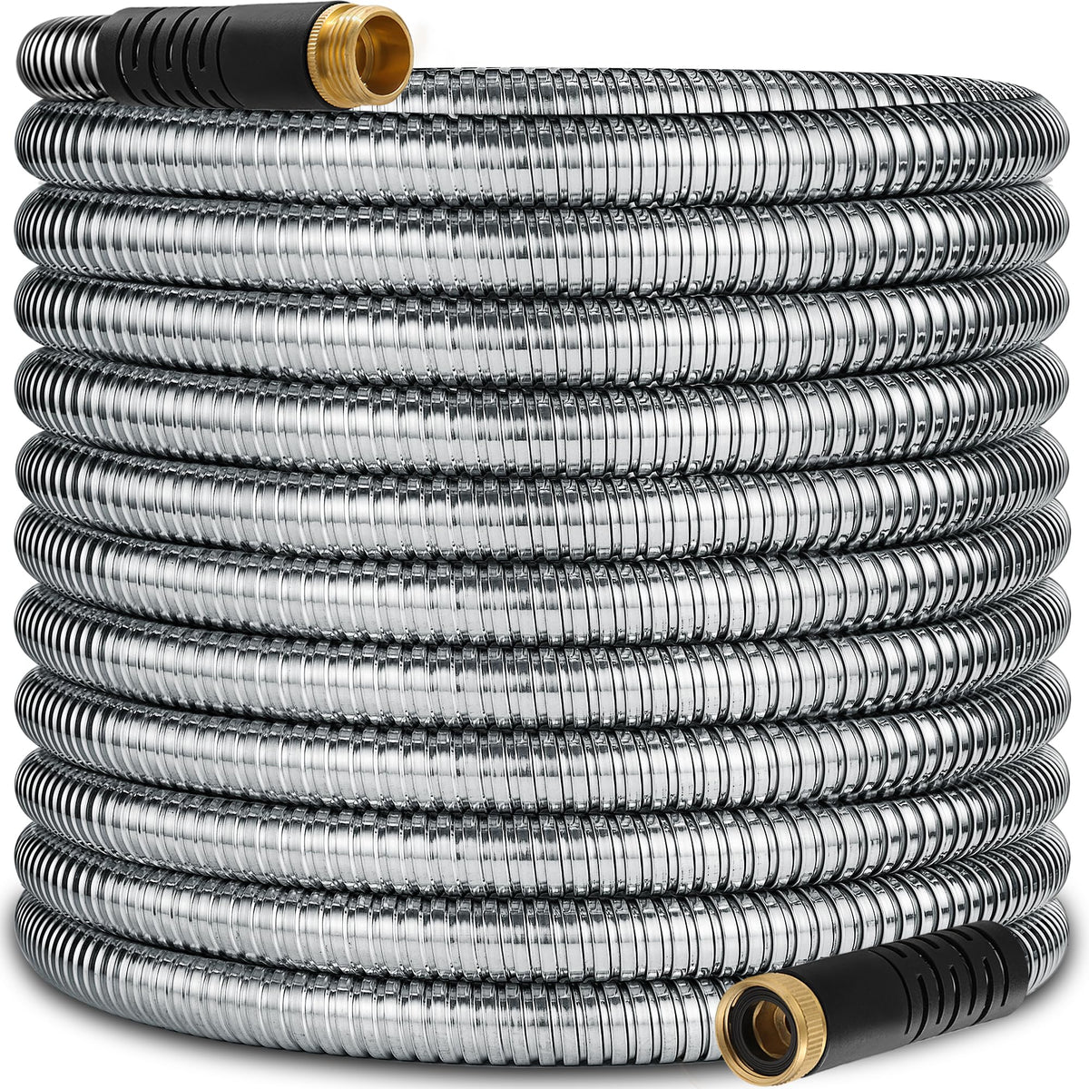 150 ft Stainless Steel Garden Hose - 2026 New Upgraded Metal Water hose - Flexible Water Hoses Pipes with Latex Core, 3/4" Solid Brass Connector - No-Expandable Watering Garden Hoses