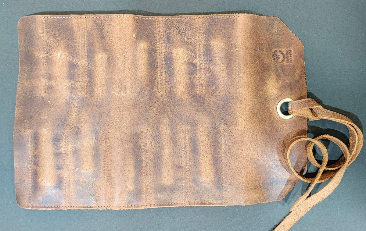 Leather Tool Roll Up Pouch - Leather Tool Wrench Roll/Chisel Bag by Rustic Town