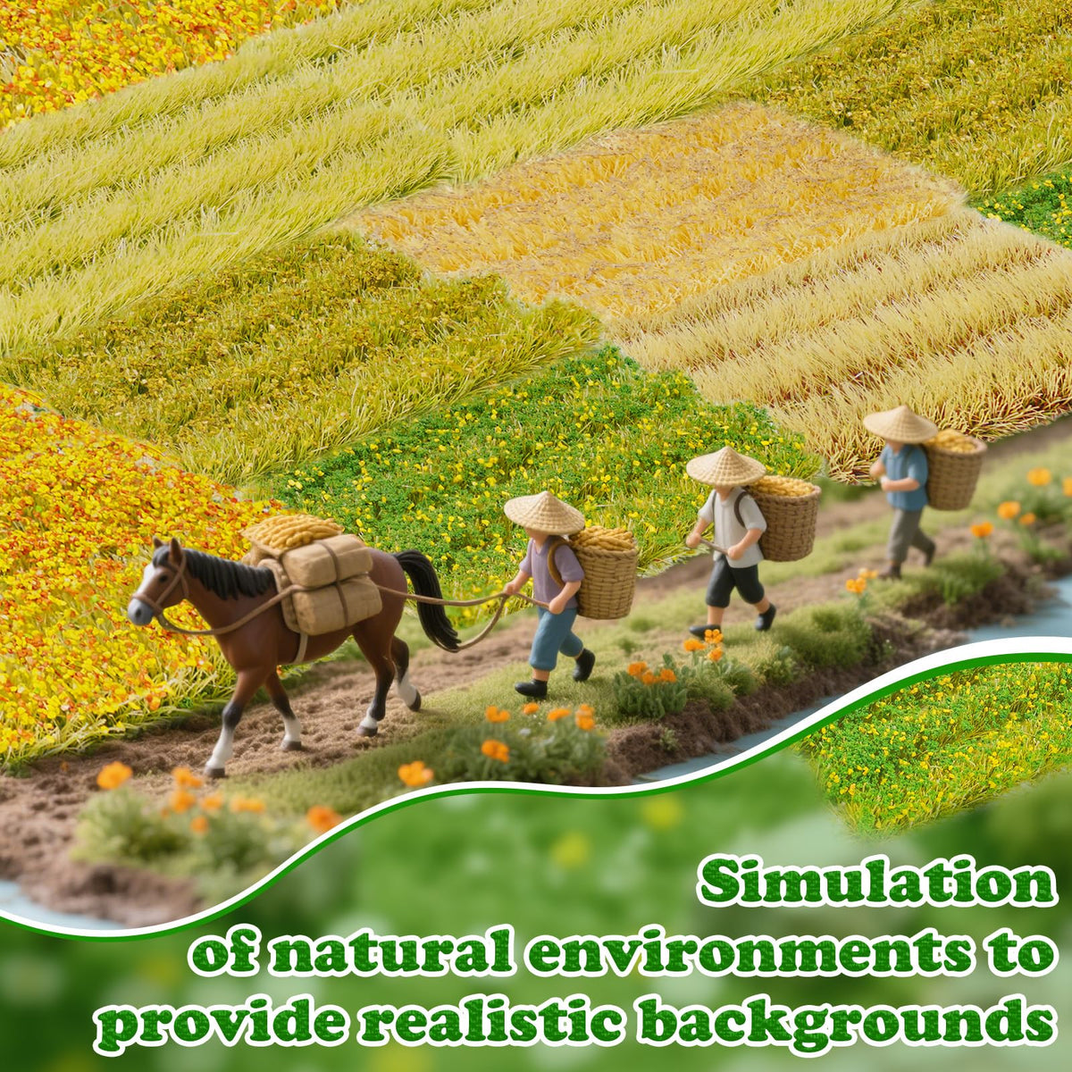 Warmtree 24 Pcs Static Grass Bushy Tufts Lowland Shrubs Model Kit Scenery Model DIY Miniature for Train Landscape Railroad Scenery Sand Military Layout Model War Gaming Terrain Diorama Supplies