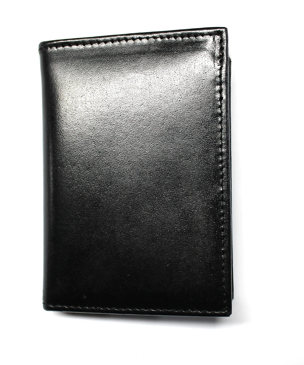 L-Fold Credit Card Trifold Black Leather Wallet - RFID Blocking
