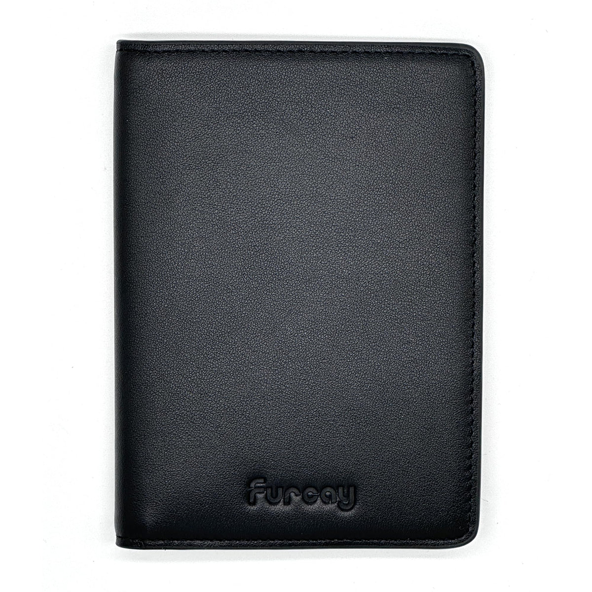 Slim Nappa Leather RFID blocking Passport Cover for Men and Women (Black/Gray)