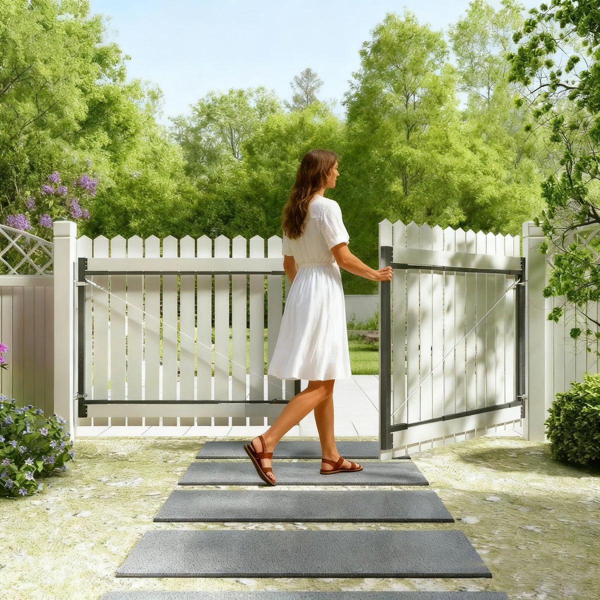 DIYHD Adjustable Full Frame Double Anti-Sag Gate Kit for 2x4 Lumber, Heavy Duty Powder-Coated Steel Hardware, Fits 33"-62" Wide, 4FT-5FT High Fence Gates for Garden, Driveway, Yard, Pool, 2 Pack