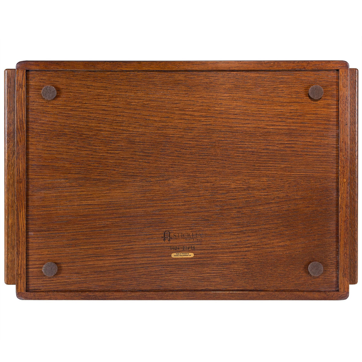 Stickley Mission Rose Serving Tray, Solid Oak in Natural Finish, Decorative Inlay of Maple, Bird's-Eye Maple & Walnut, Mission Style, Gift Box, 20.75in W x 14in D