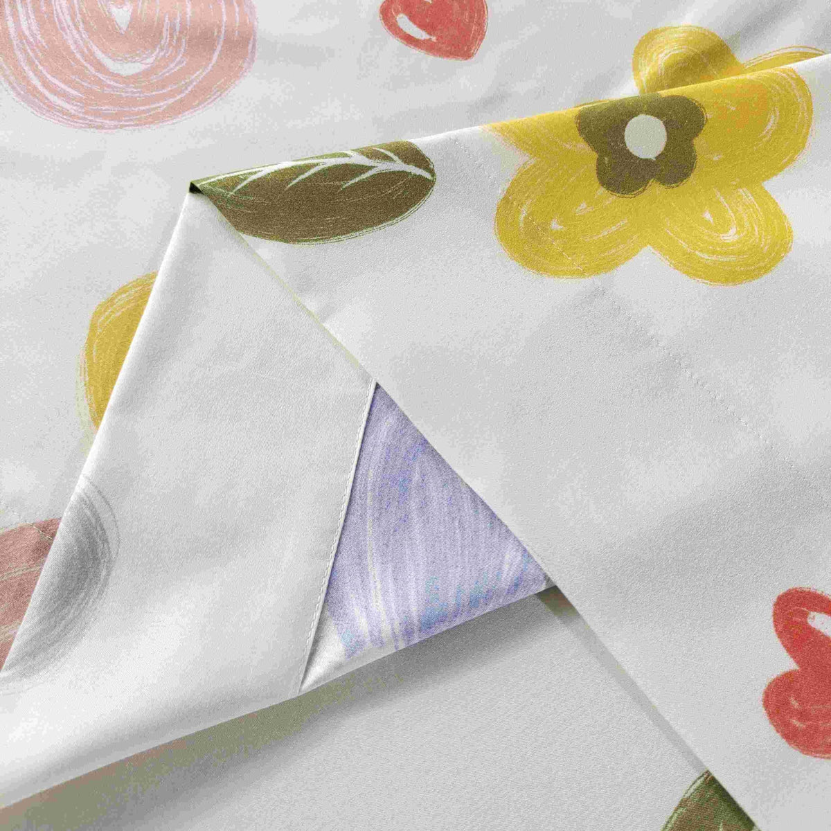 SDIII 4 Pieces Yellow Floral Sheets Set Full, Soft Microfiber Floral Bed Sheets Full Size Deep Pocket, Cute Flower Bedding Sheet for All Season