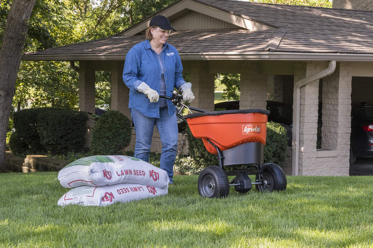 Agri-Fab 45-0548 130 lb. Commercial Push Spreader, Orange/Black