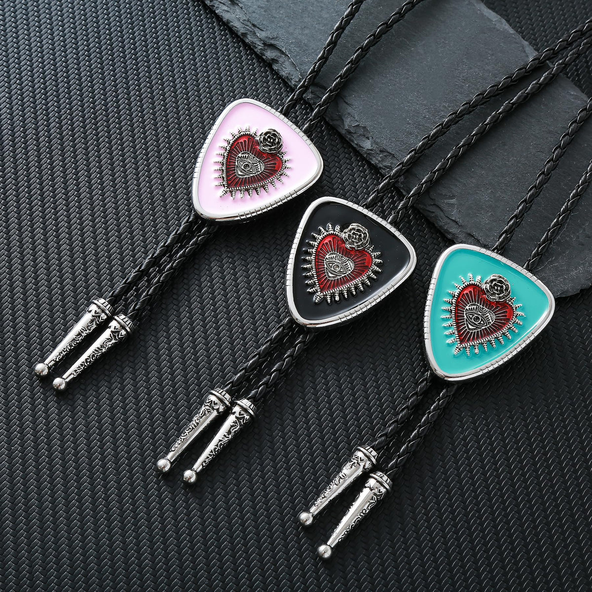 GelConnie Bolo Tie Black Vincent Vega Bolo Tie for Men Women Goth Cowboy String Ties Western Bolero Ties Men