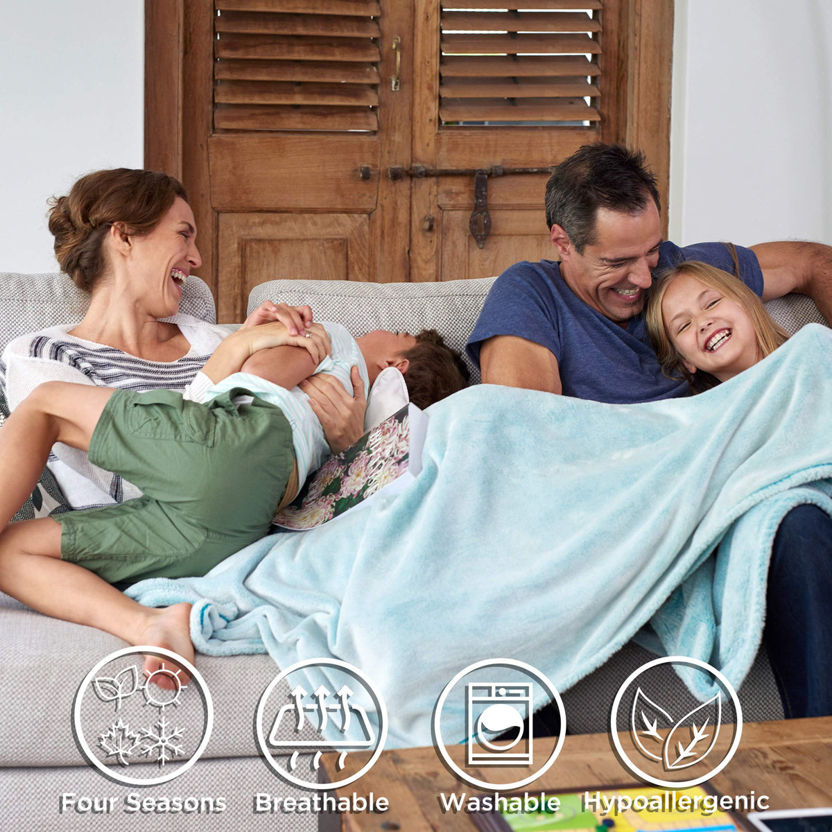 Throw Blanket- Luxurious, Soft, Hypoallergenic Premium Blanket with Gift Box, 60”x70” by BH (Striped)