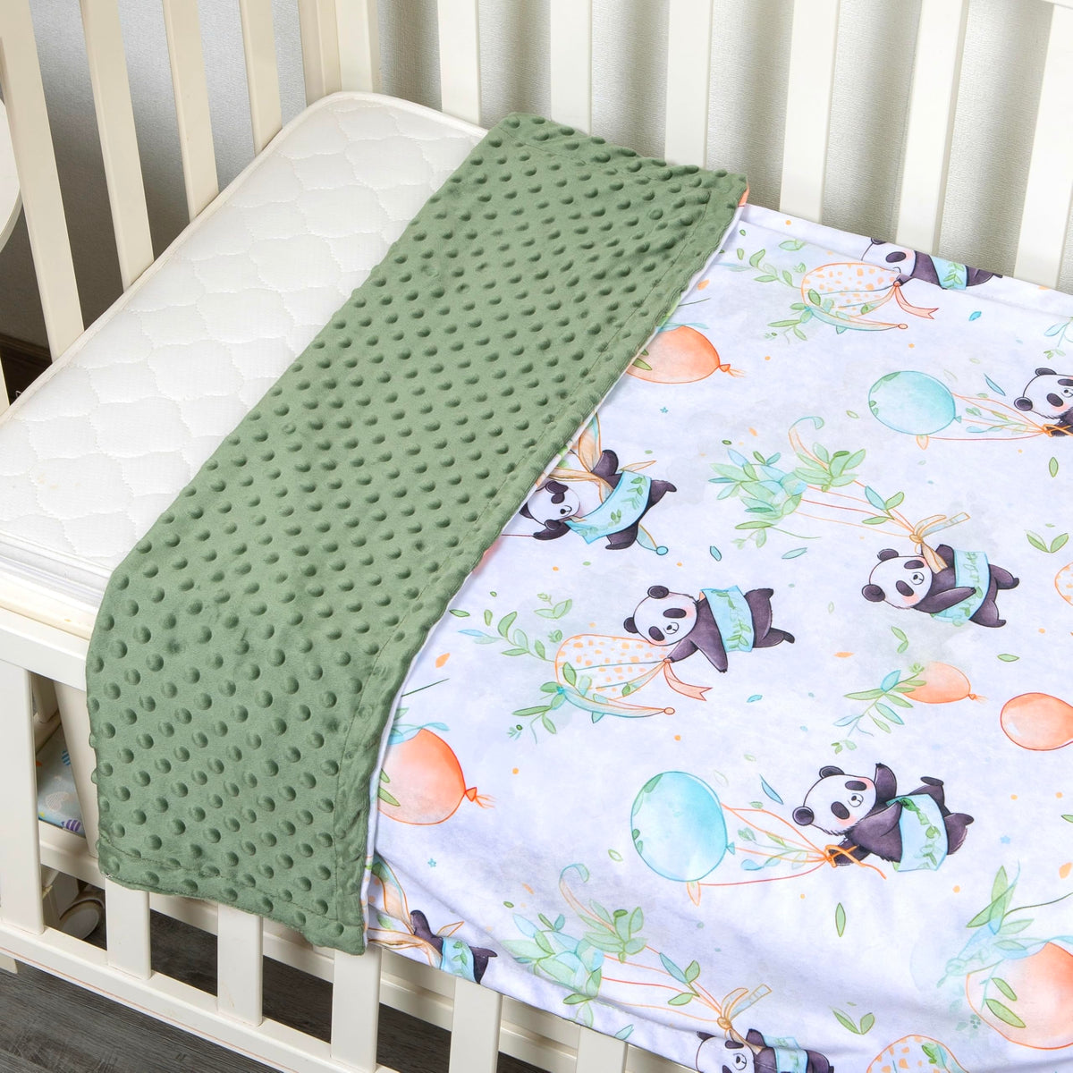 Donsonny Baby Blanket for Boys Girls Soft Minky with Double Layer Dotted Backing, Cartoon Printed 30 x 40 Inch Toddler Blanket (Panda)