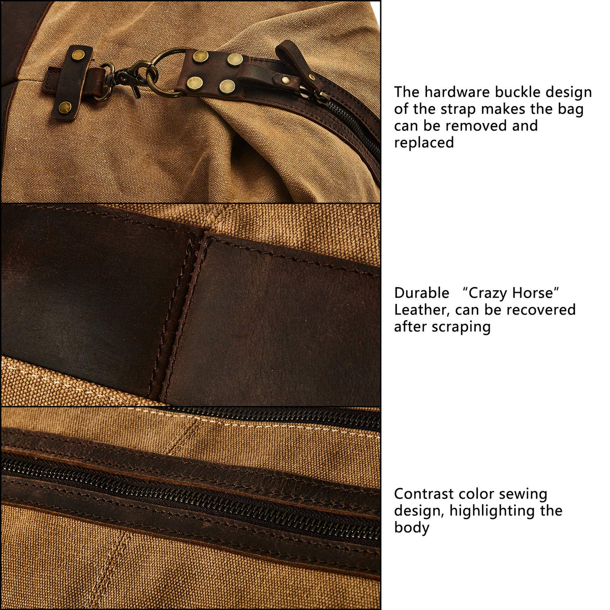 BRASS TACKS Leathercraft Men's Waxed Canvas Vintage Overnight Duffel Weekend Business Excursion Road Bag Travel Luggage