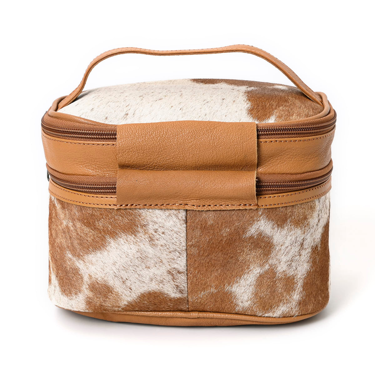 Merbaa Jewelry Travel Organizer, Waterproof Leather Bag - Storage Organizer, Groom & Bridesmaid Wedding Gifts, Full Grain Leather, Handmade Travel Case (Tan)