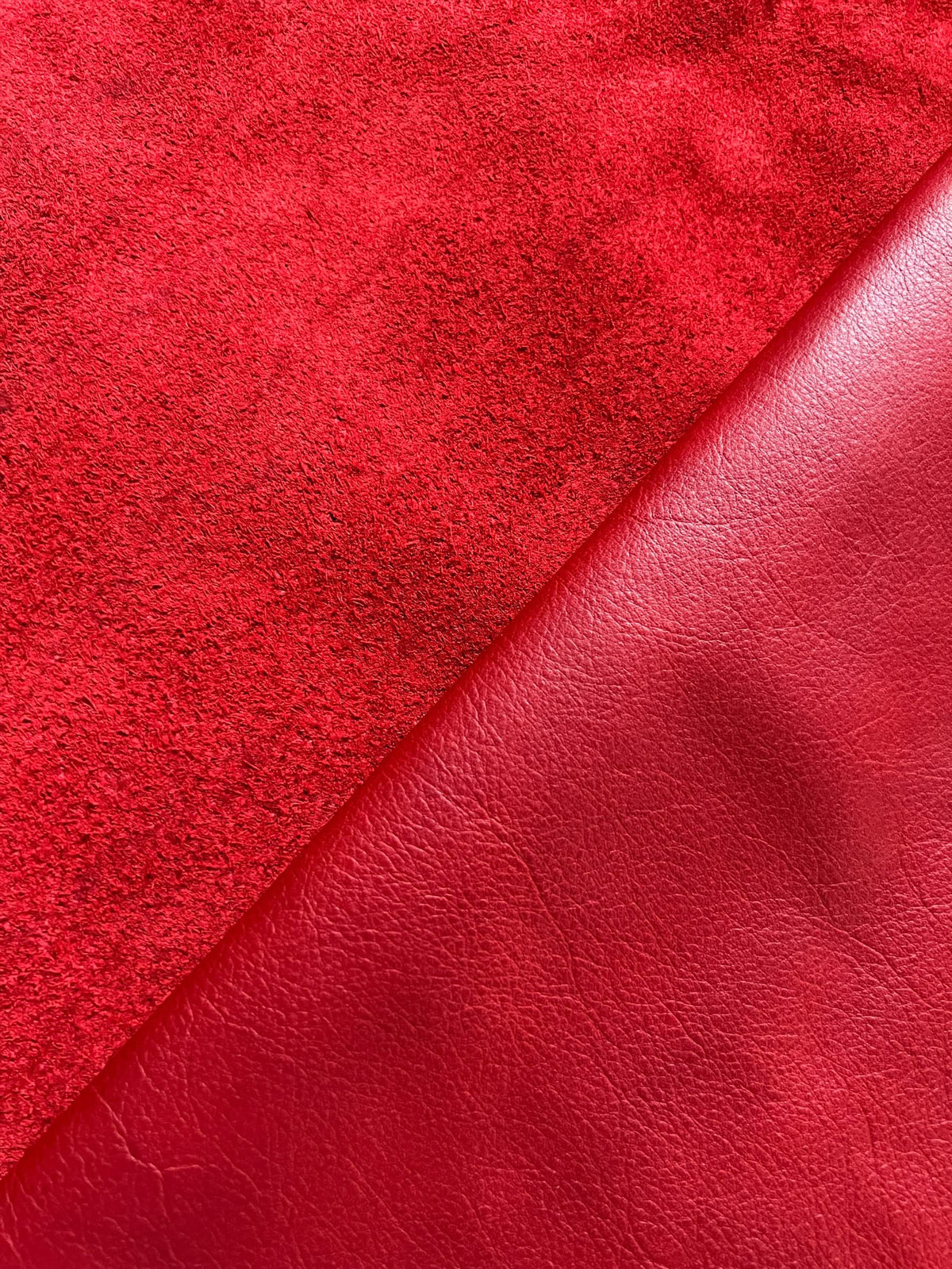 Natural Grain Cowhide Leather Skins (Red, 10 Square Feet)