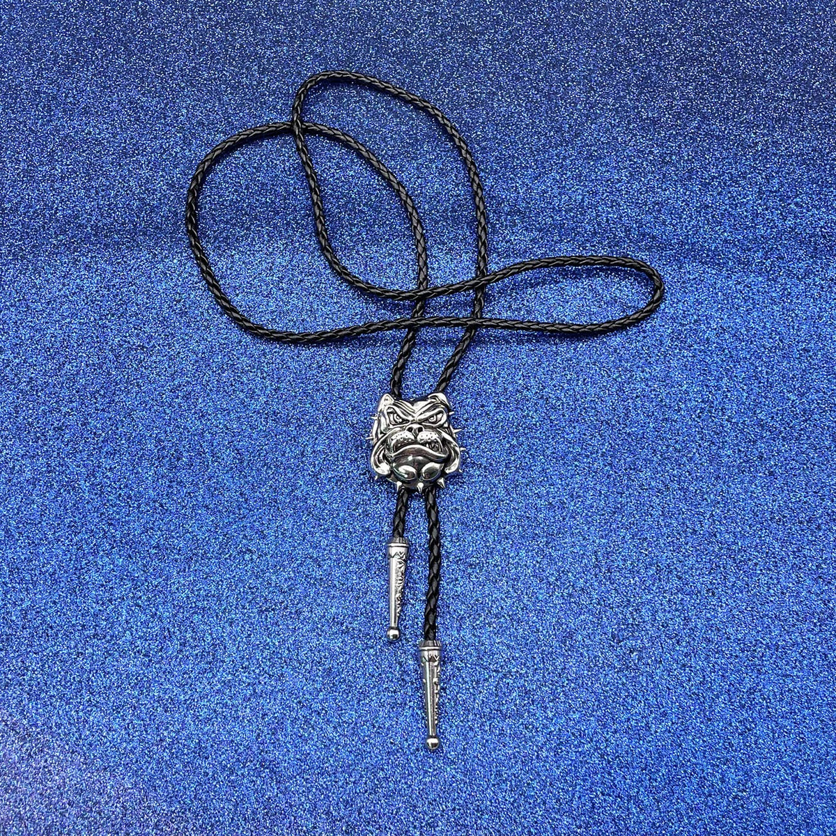 JPJZY BRBAM Retro 3D Animal Pendant Bolo Tie Western Cowboy Leather Bolo Necktie for Men's Accessories Collection (Dog - Silver)