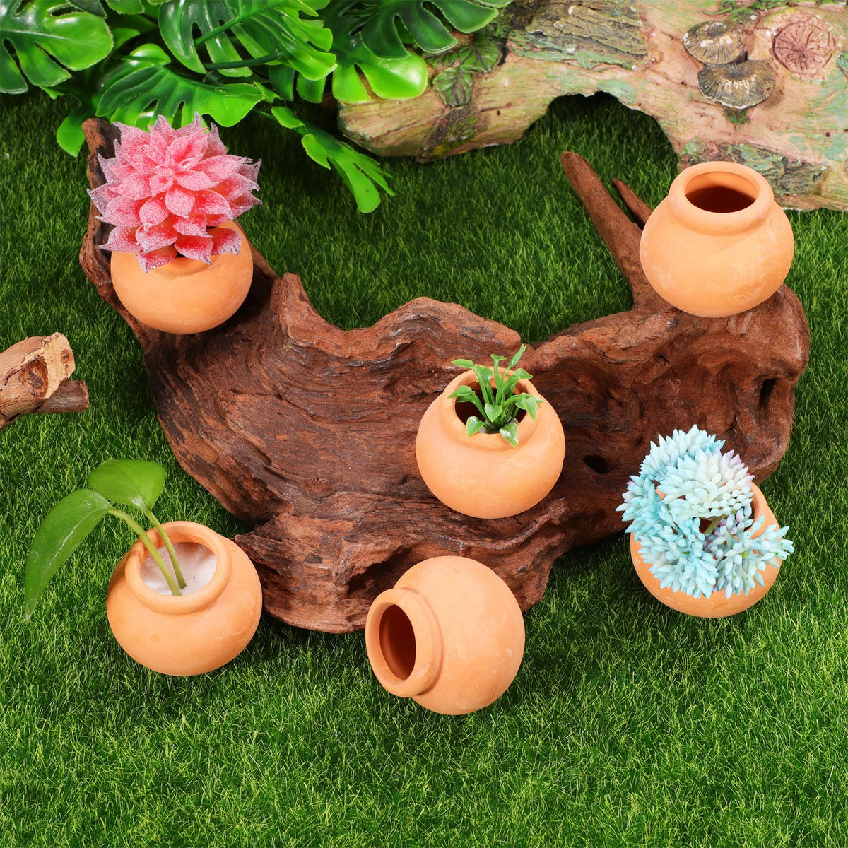 NIYANGLE 6pcs Miniature Clay Flower Pots Small Succulent Terracotta Planter Pots for Home Garden Decor DIY Crafts 1. 53x1. 53x1. 38in