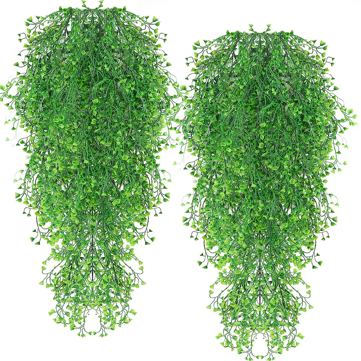 RECUTMS 4Pcs Artificial Hanging Plants Faux Hanging Greenery Ivy Decor Artificial Hanging Vines Plastic Plants for Indoor Outdoor Wall Home Garden Wedding Party Decor(Green 4P)