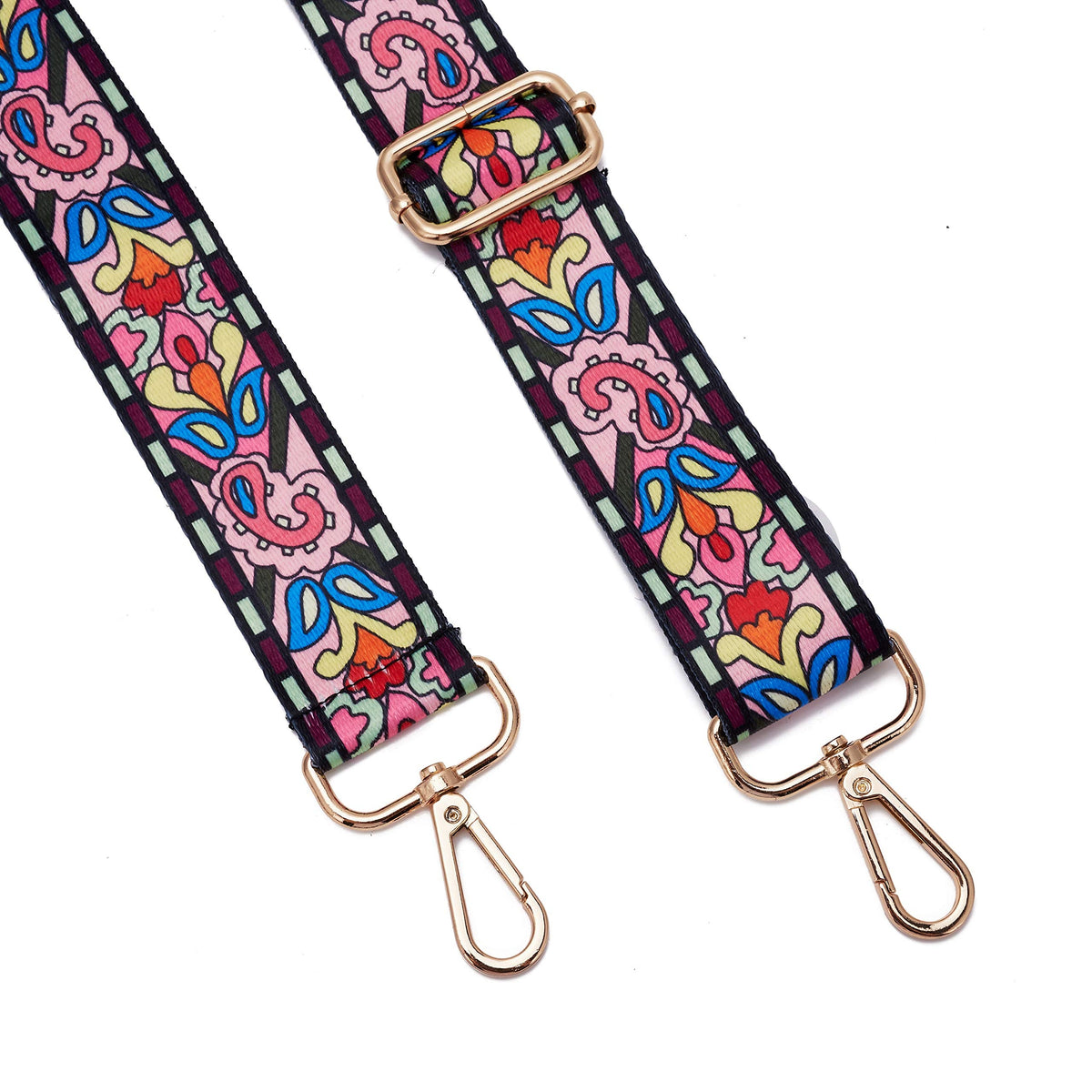 ZOOEASS Wide Shoulder Strap Adjustable Replacement Belt Guitar Style Crossbody Bag Handbag Strap Multicolor Canvas Straps(Wide:1.4in) (Morning glory)